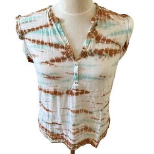 YFB Young Fabulous & Broke white and brown tie dye top